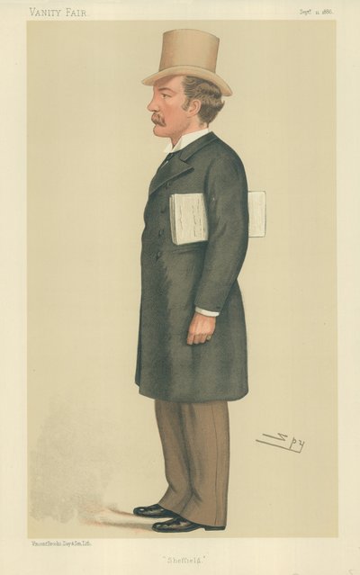 Mr Charles Beilby Stuart-Wortley, Sheffield, 11 September 1886, Vanity Fair cartoon by Leslie Matthew Ward